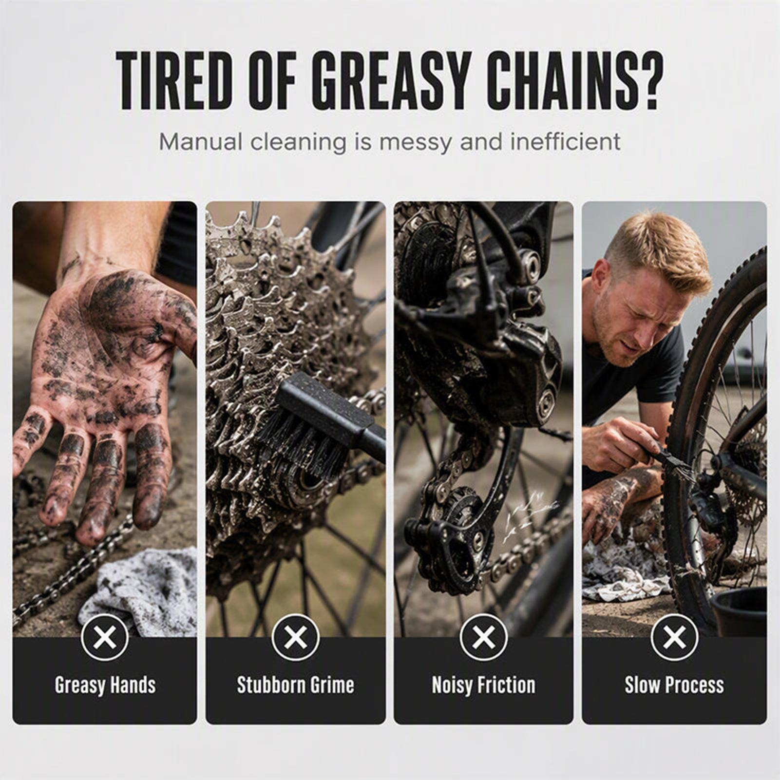 Cycling Commuting - Fietskettingreiniger Fietsaandrijflijnonderhoud Scrubber Applicator Kettingscrubber Voor